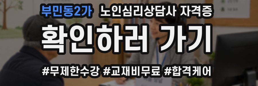 부민동2가 노인 심리 상담사 자격증