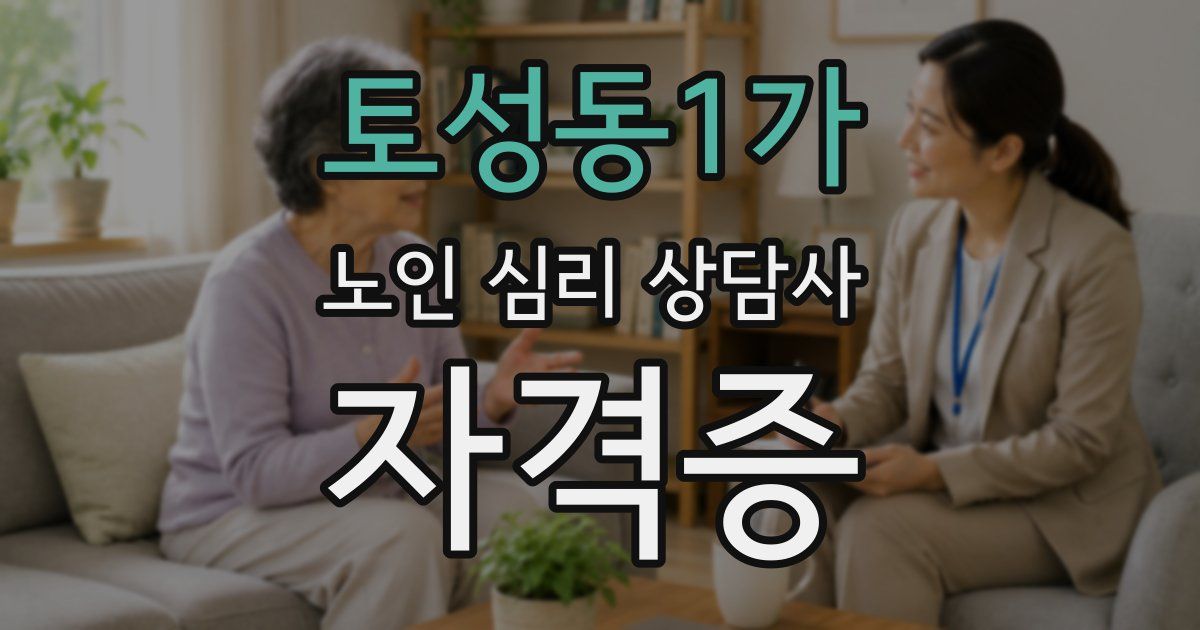 토성동1가 노인 심리 상담사 자격증