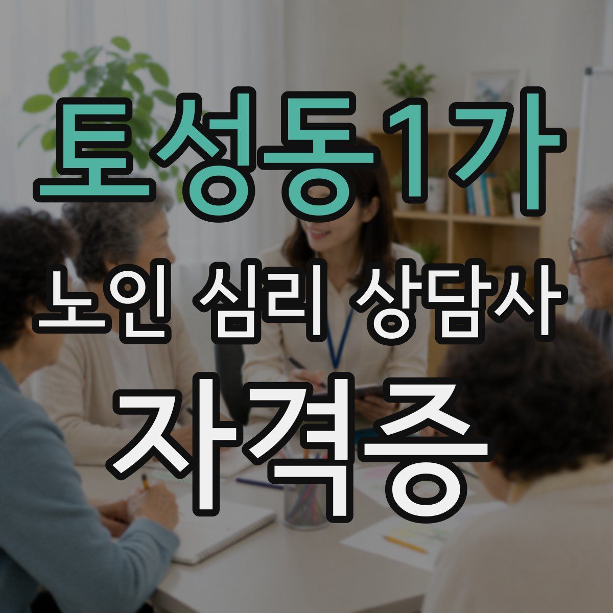 토성동1가 노인 심리 상담사 자격증