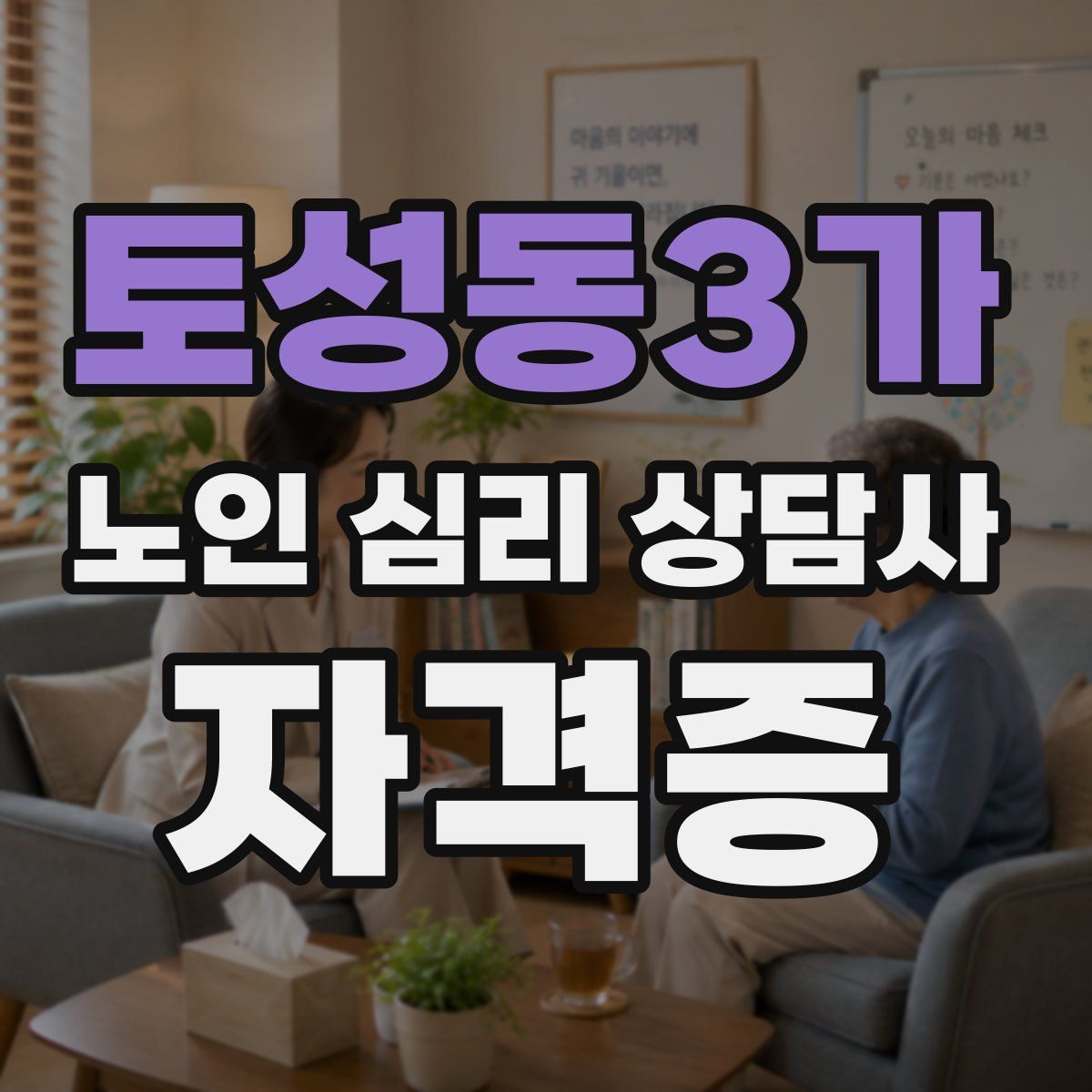 토성동3가 노인 심리 상담사 자격증