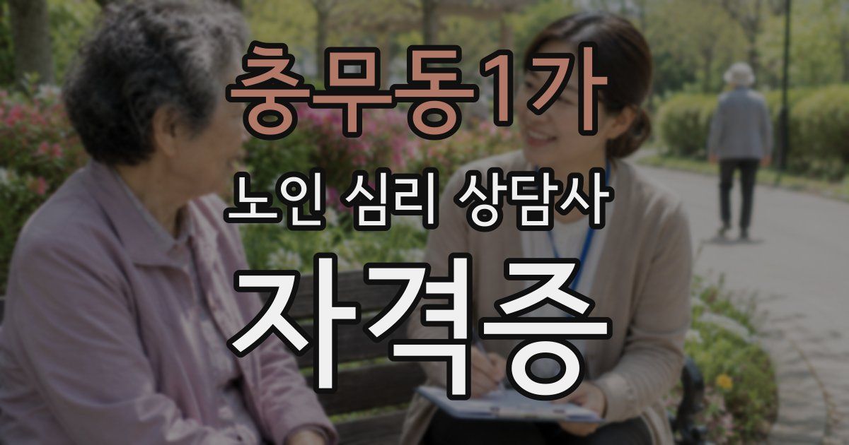 충무동1가 노인 심리 상담사 자격증
