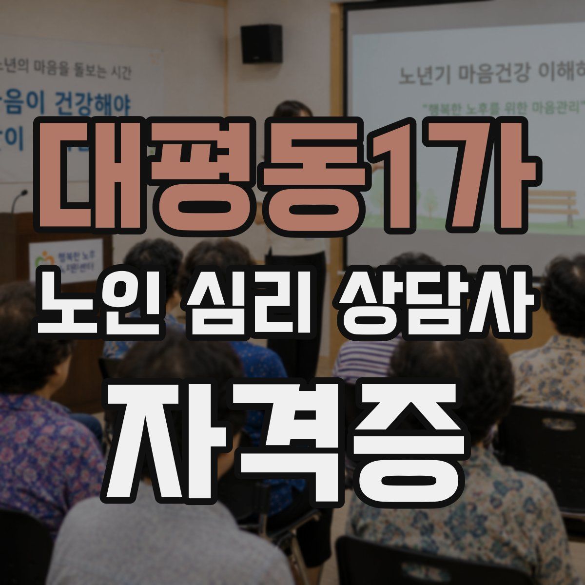 대평동1가 노인 심리 상담사 자격증