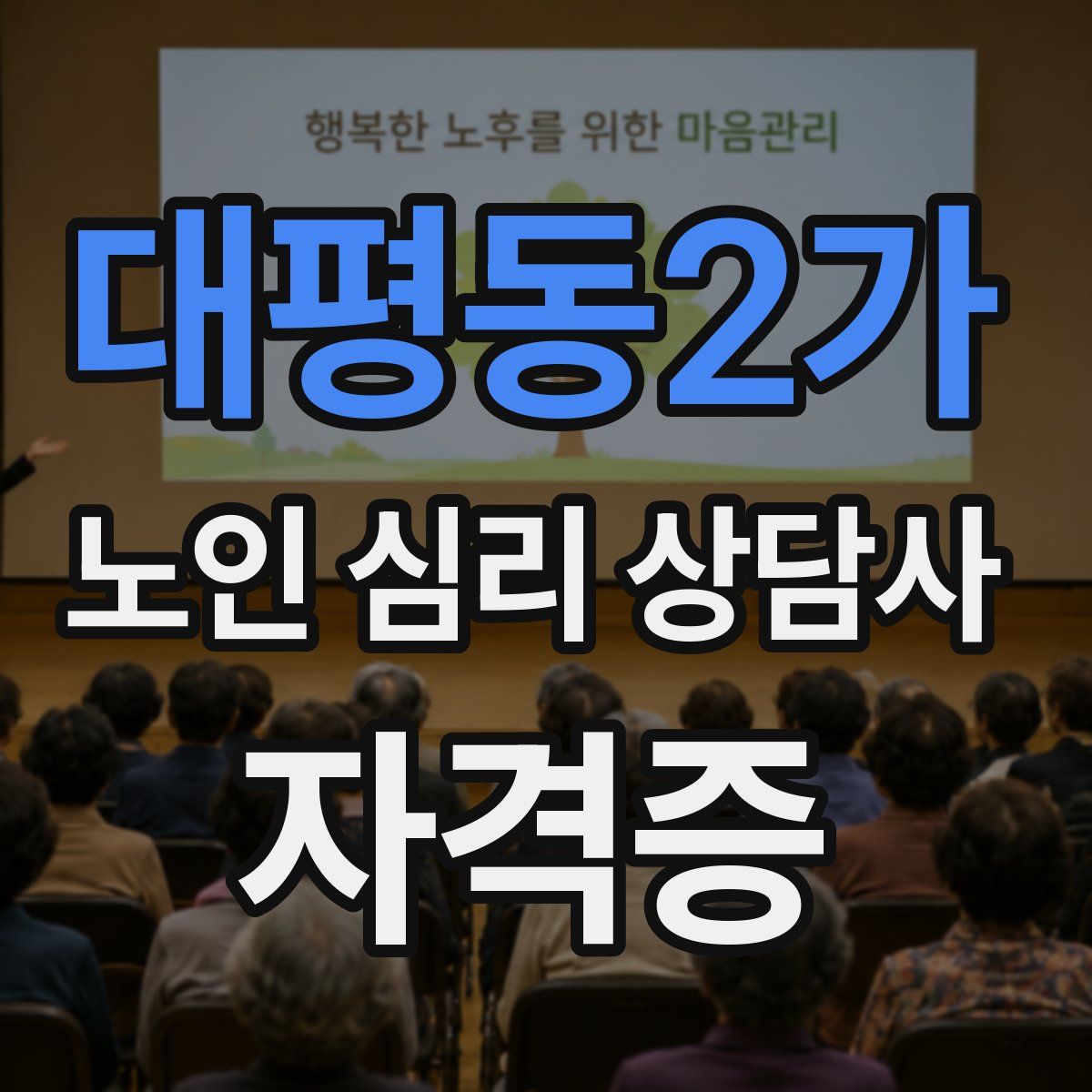 대평동2가 노인 심리 상담사 자격증