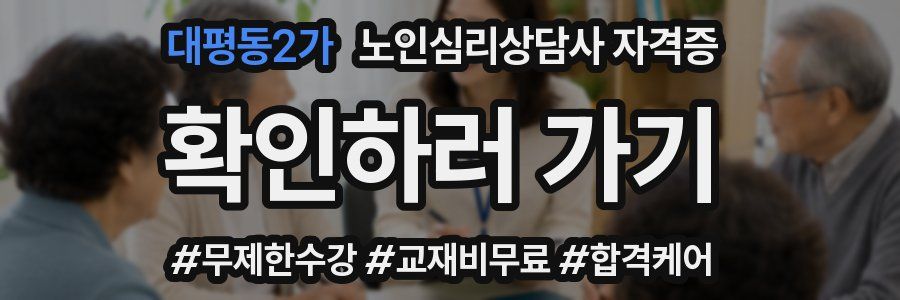 대평동2가 노인 심리 상담사 자격증