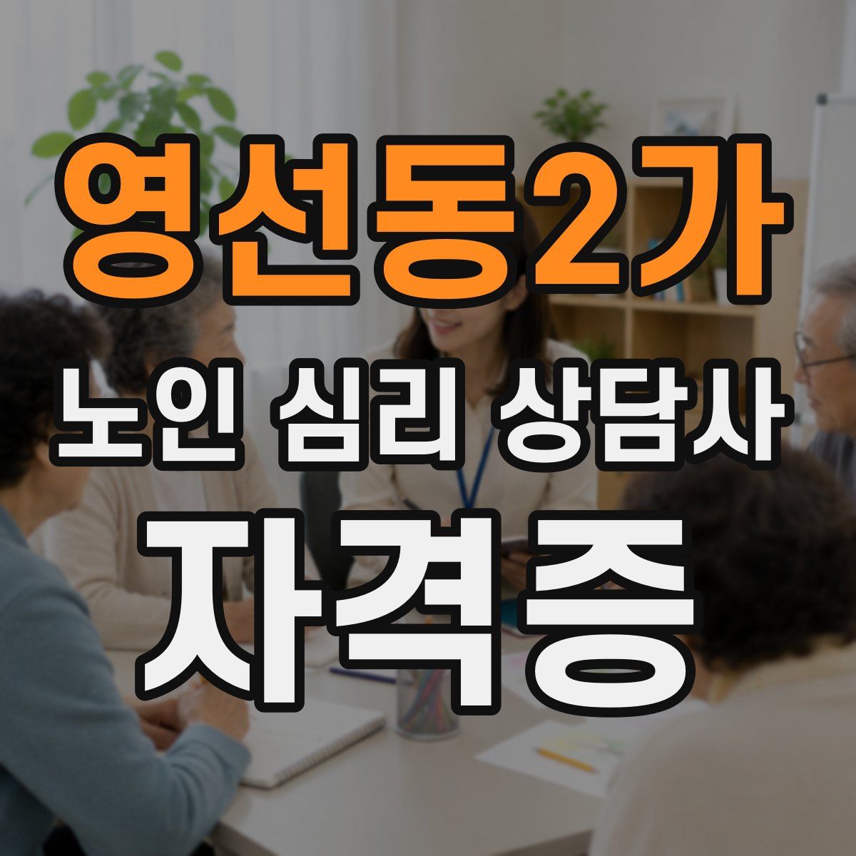 영선동2가 노인 심리 상담사 자격증