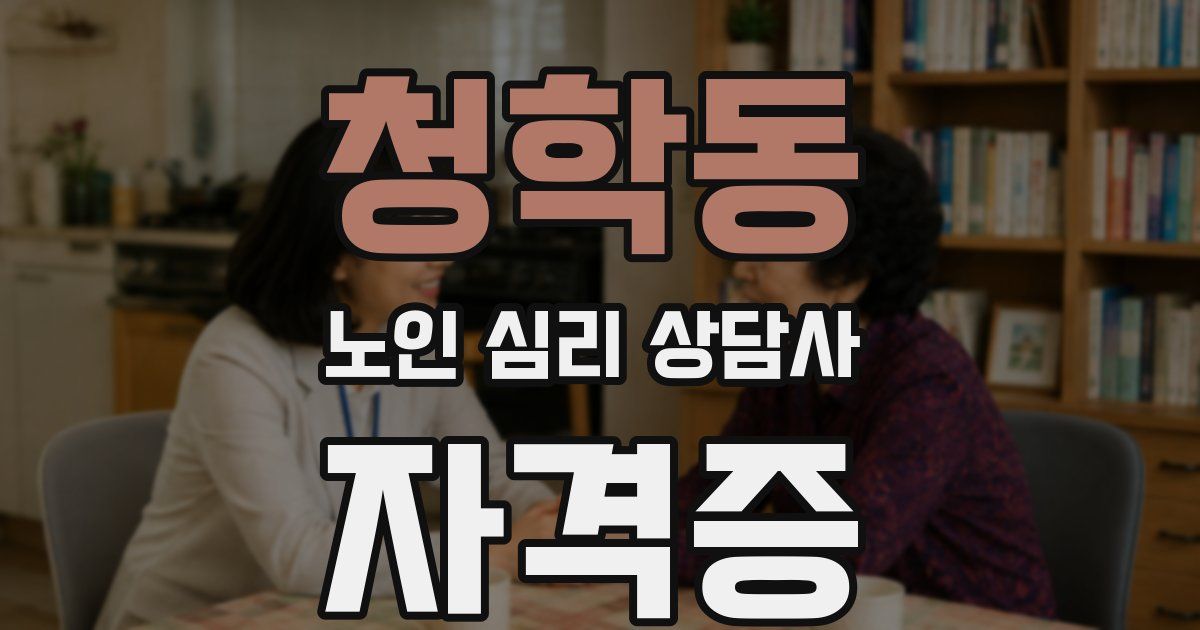 청학동 노인 심리 상담사 자격증
