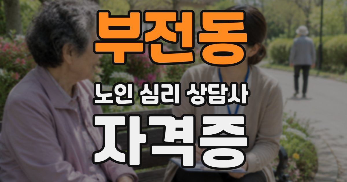 부전동 노인 심리 상담사 자격증