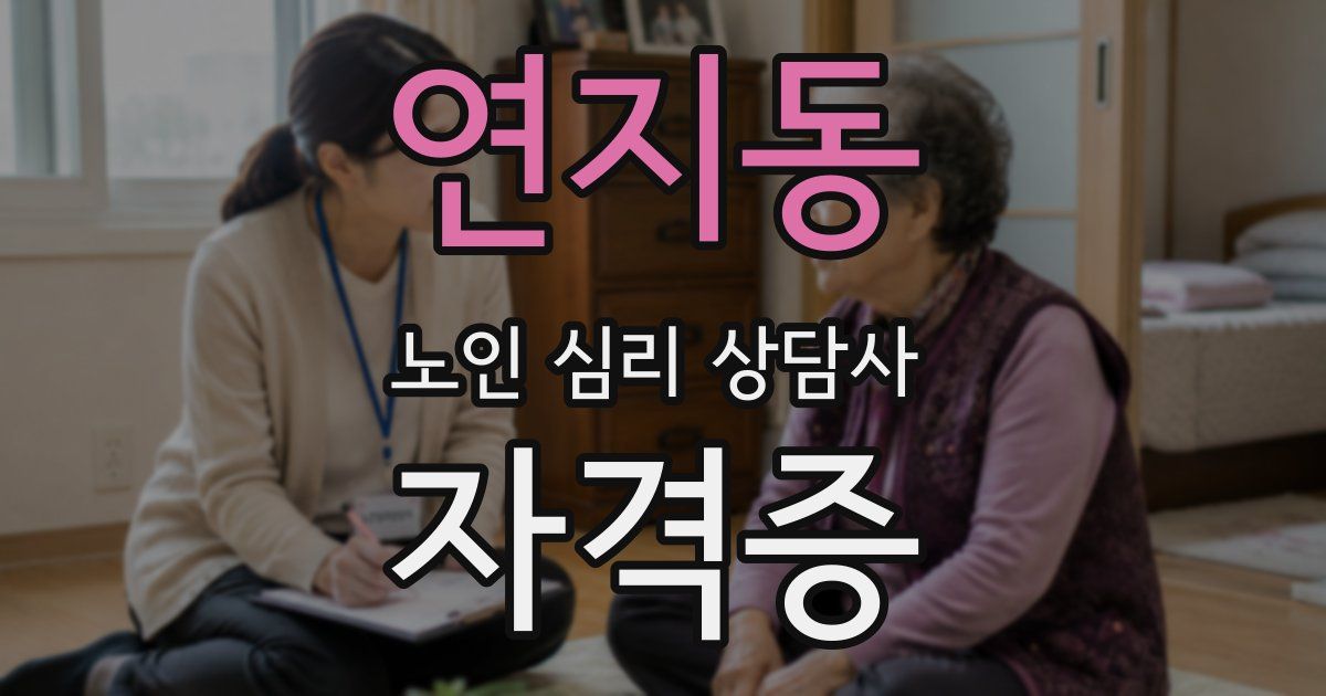 연지동 노인 심리 상담사 자격증