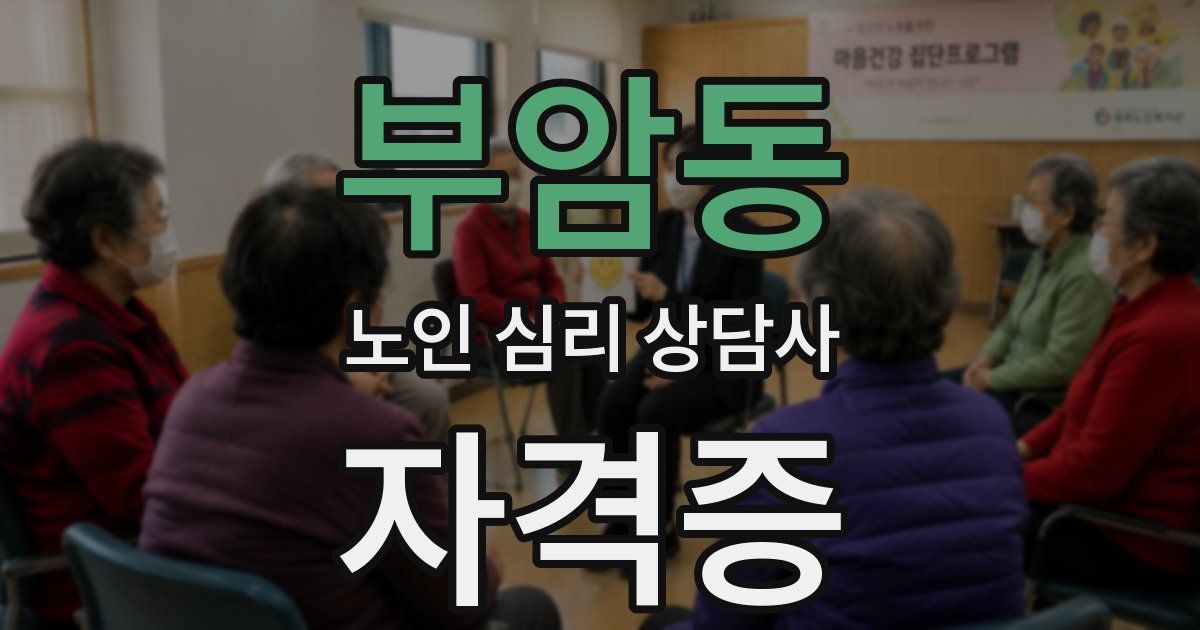 부암동 노인 심리 상담사 자격증