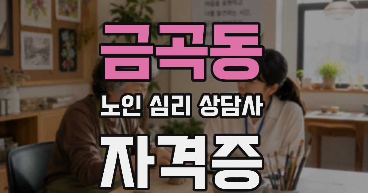 금곡동 노인 심리 상담사 자격증
