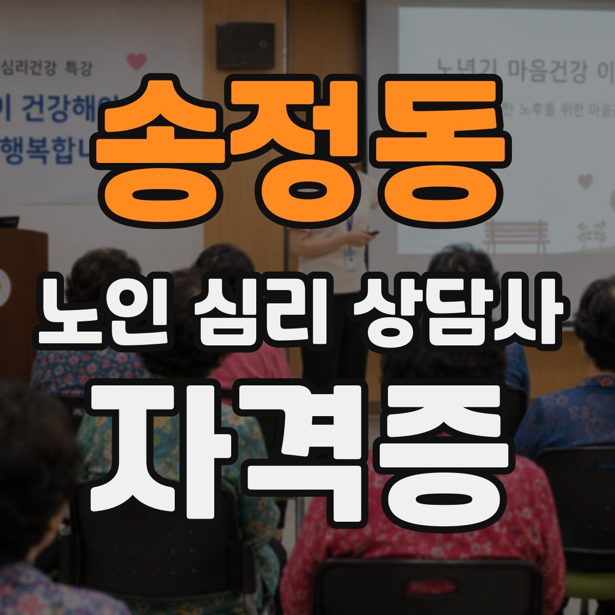송정동 노인 심리 상담사 자격증