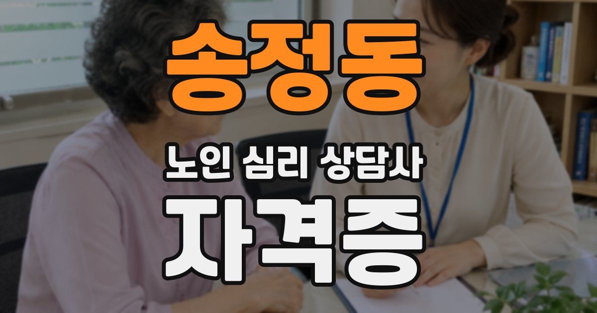 송정동 노인 심리 상담사 자격증