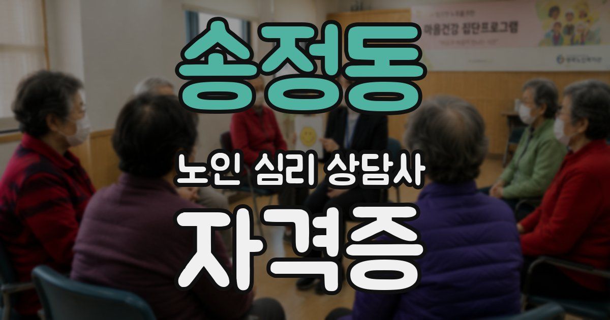송정동 노인 심리 상담사 자격증