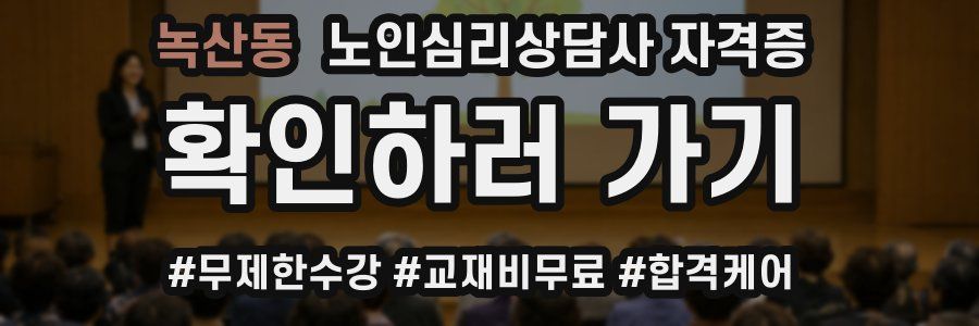 녹산동 노인 심리 상담사 자격증