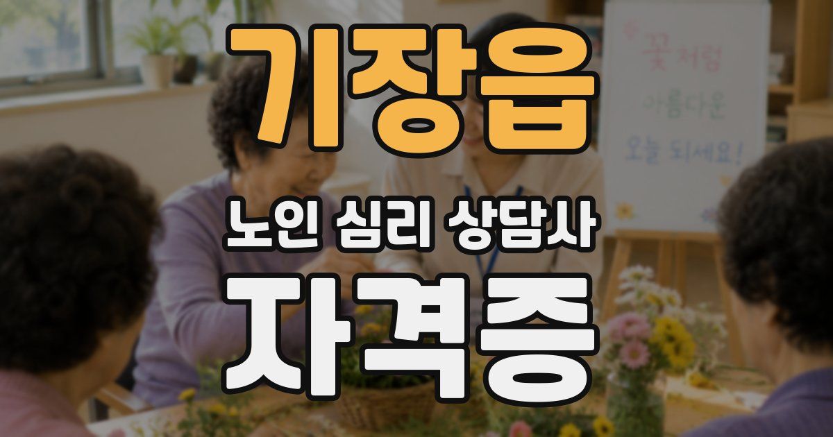 기장읍 노인 심리 상담사 자격증