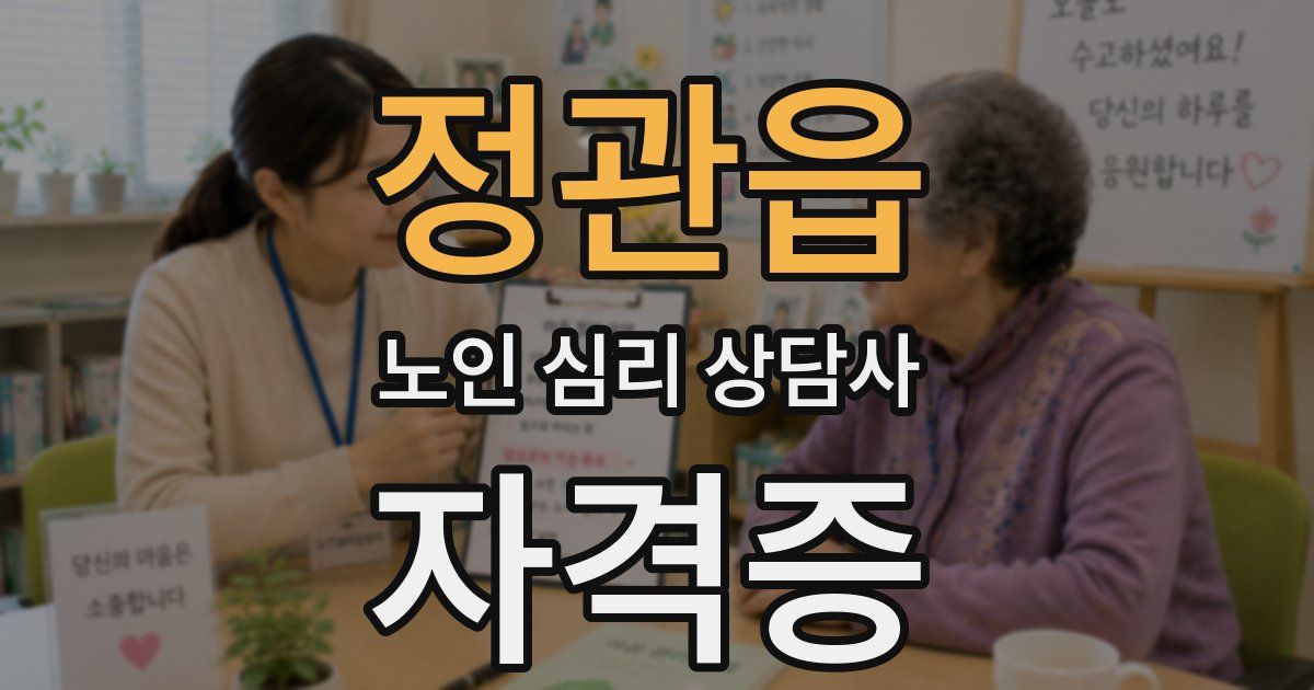 정관읍 노인 심리 상담사 자격증
