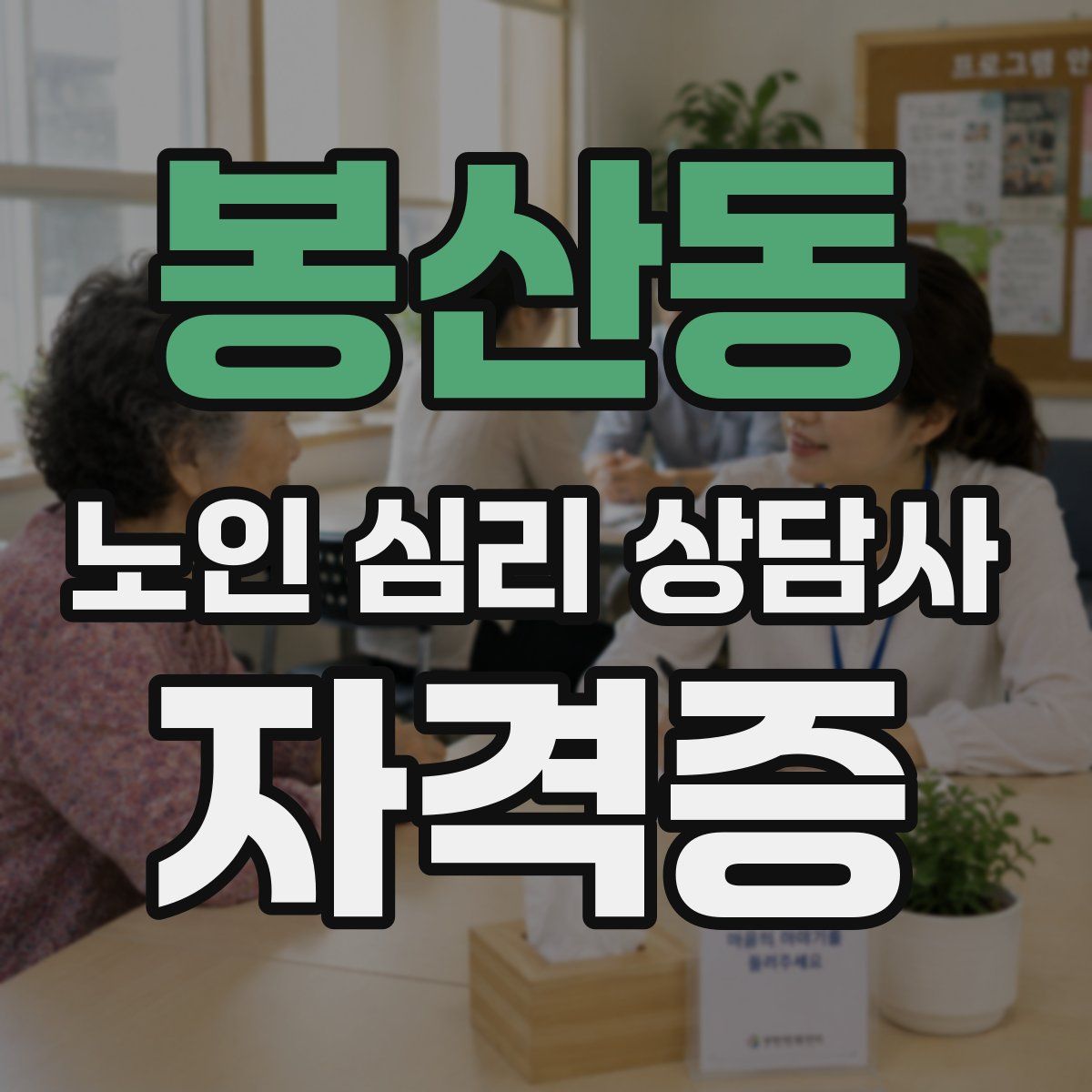 봉산동 노인 심리 상담사 자격증
