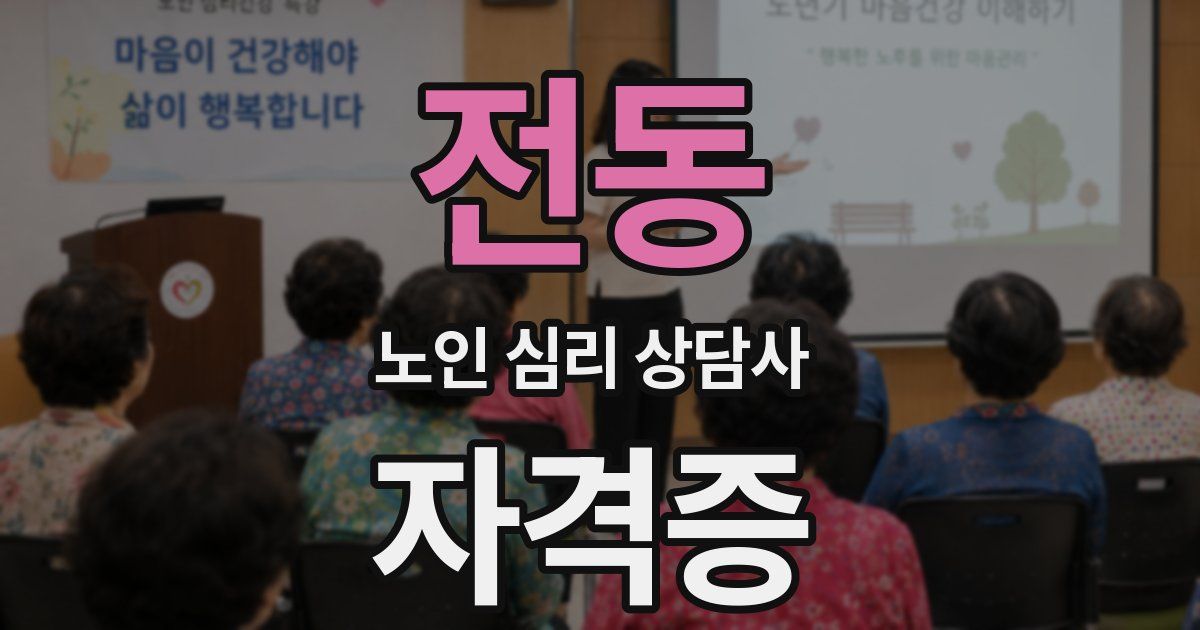 전동 노인 심리 상담사 자격증