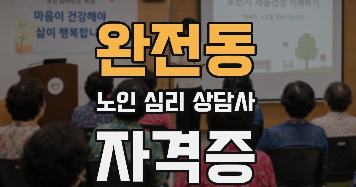 완전동 노인 심리 상담사 자격증