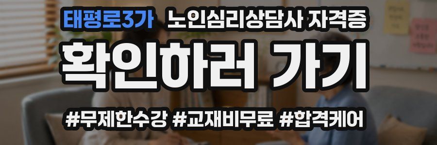 태평로3가 노인 심리 상담사 자격증