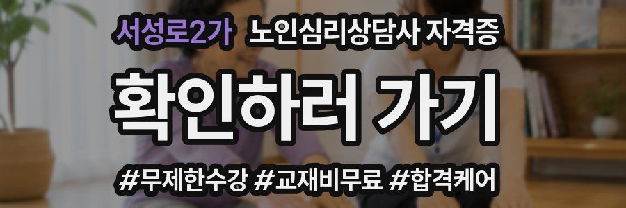 서성로2가 노인 심리 상담사 자격증