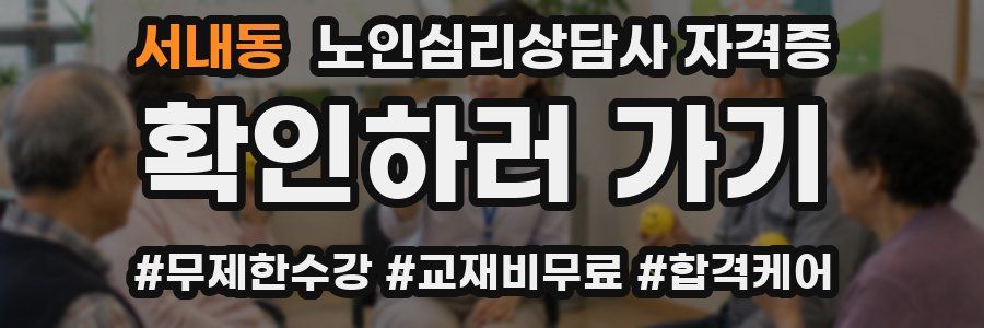 서내동 노인 심리 상담사 자격증