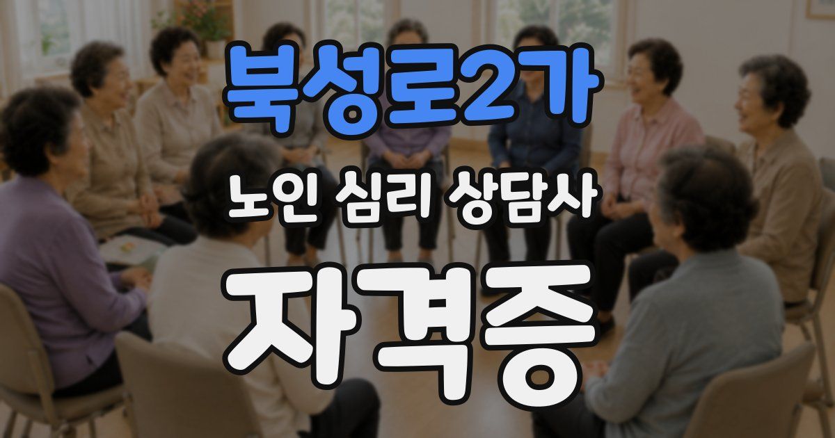 북성로2가 노인 심리 상담사 자격증