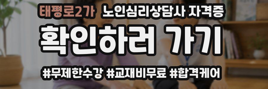 태평로2가 노인 심리 상담사 자격증