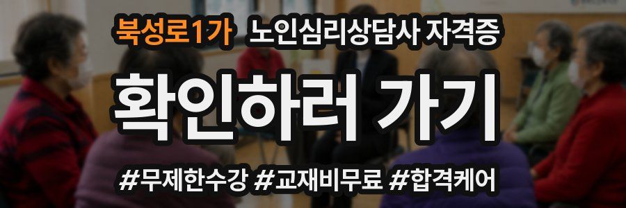 북성로1가 노인 심리 상담사 자격증