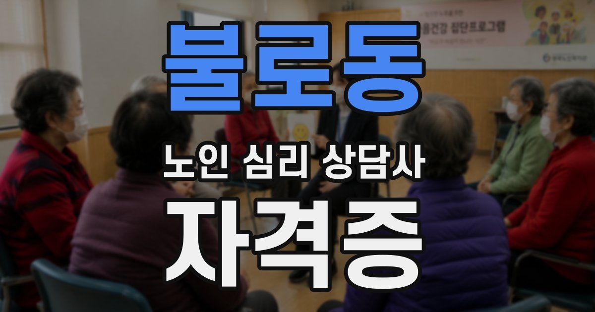 불로동 노인 심리 상담사 자격증