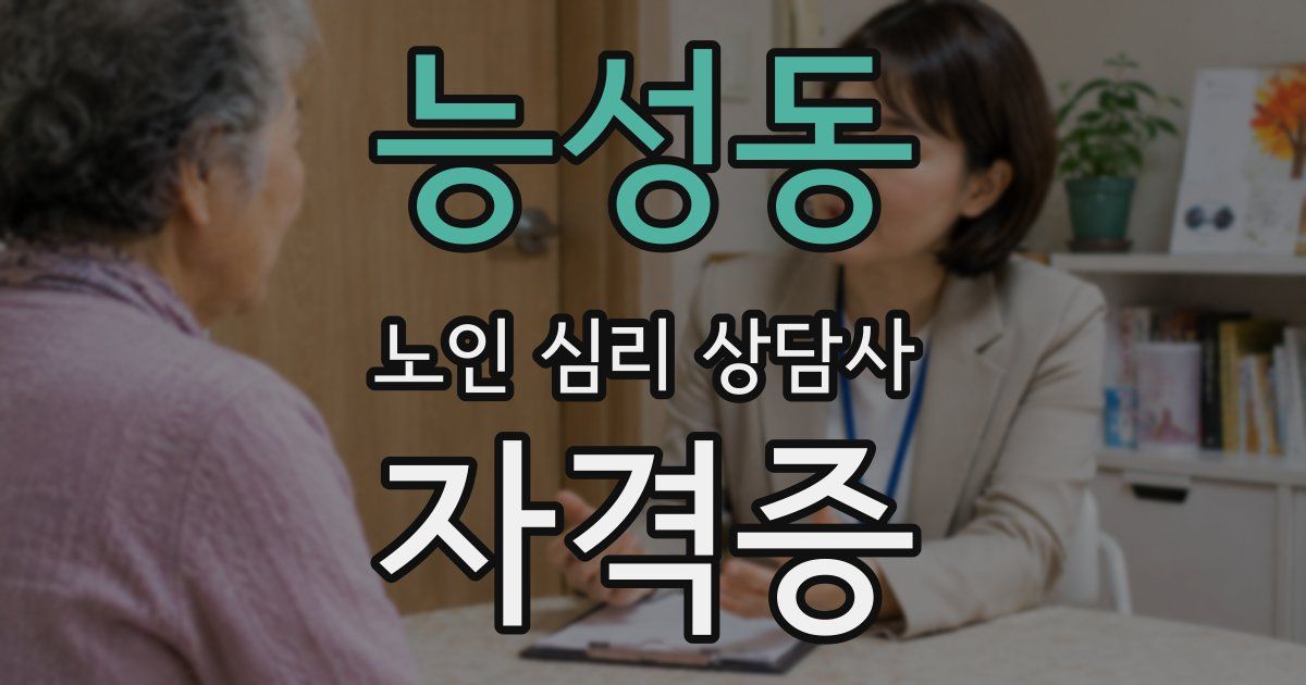 능성동 노인 심리 상담사 자격증