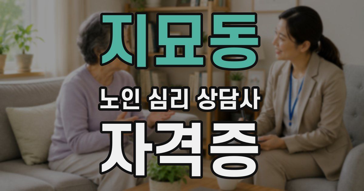 지묘동 노인 심리 상담사 자격증