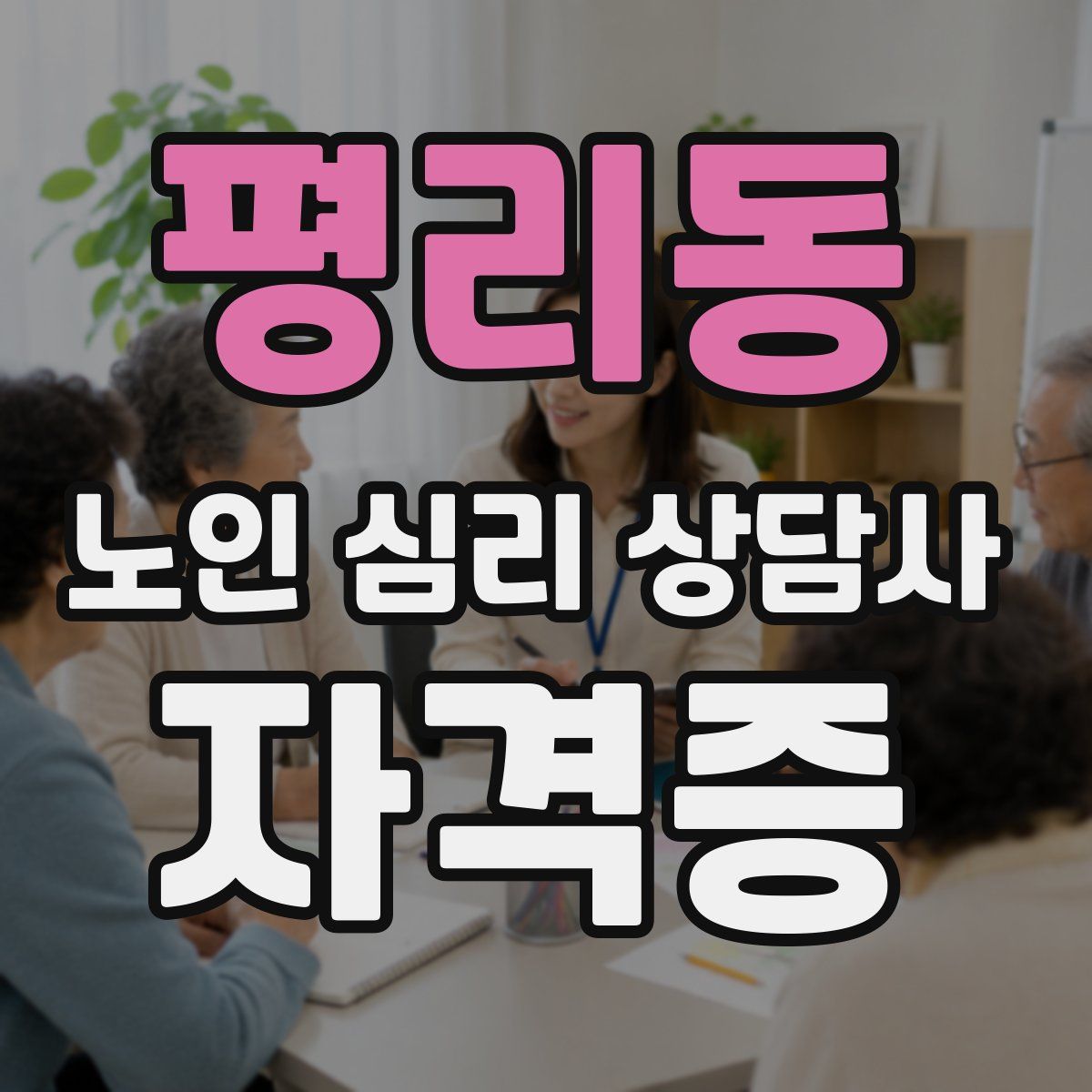 평리동 노인 심리 상담사 자격증