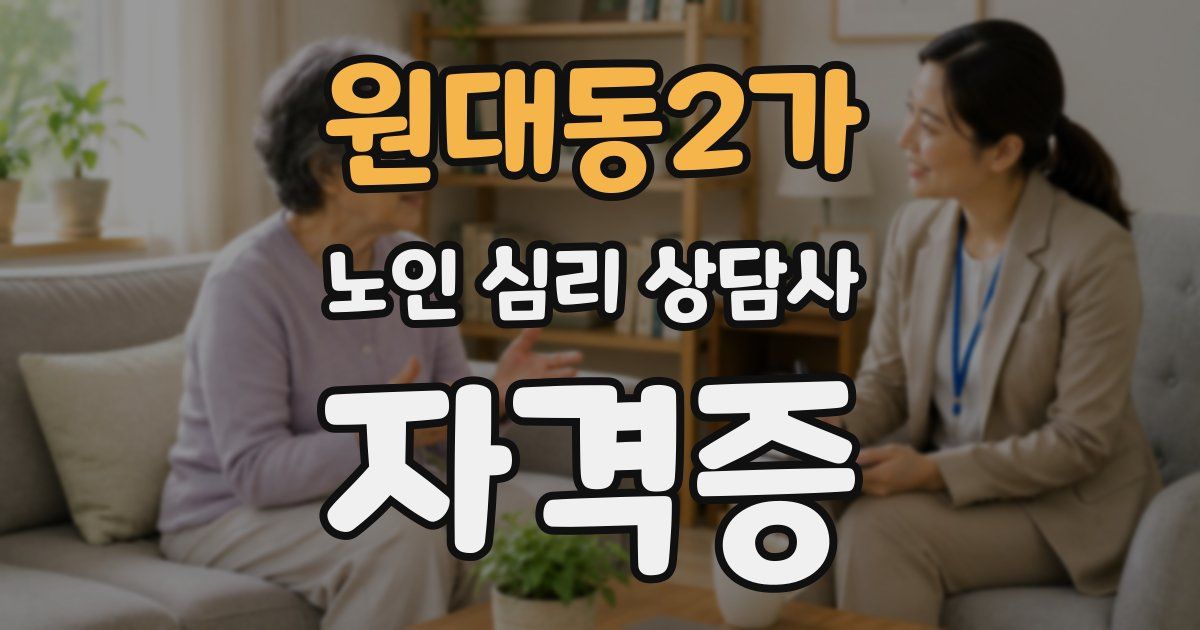 원대동2가 노인 심리 상담사 자격증