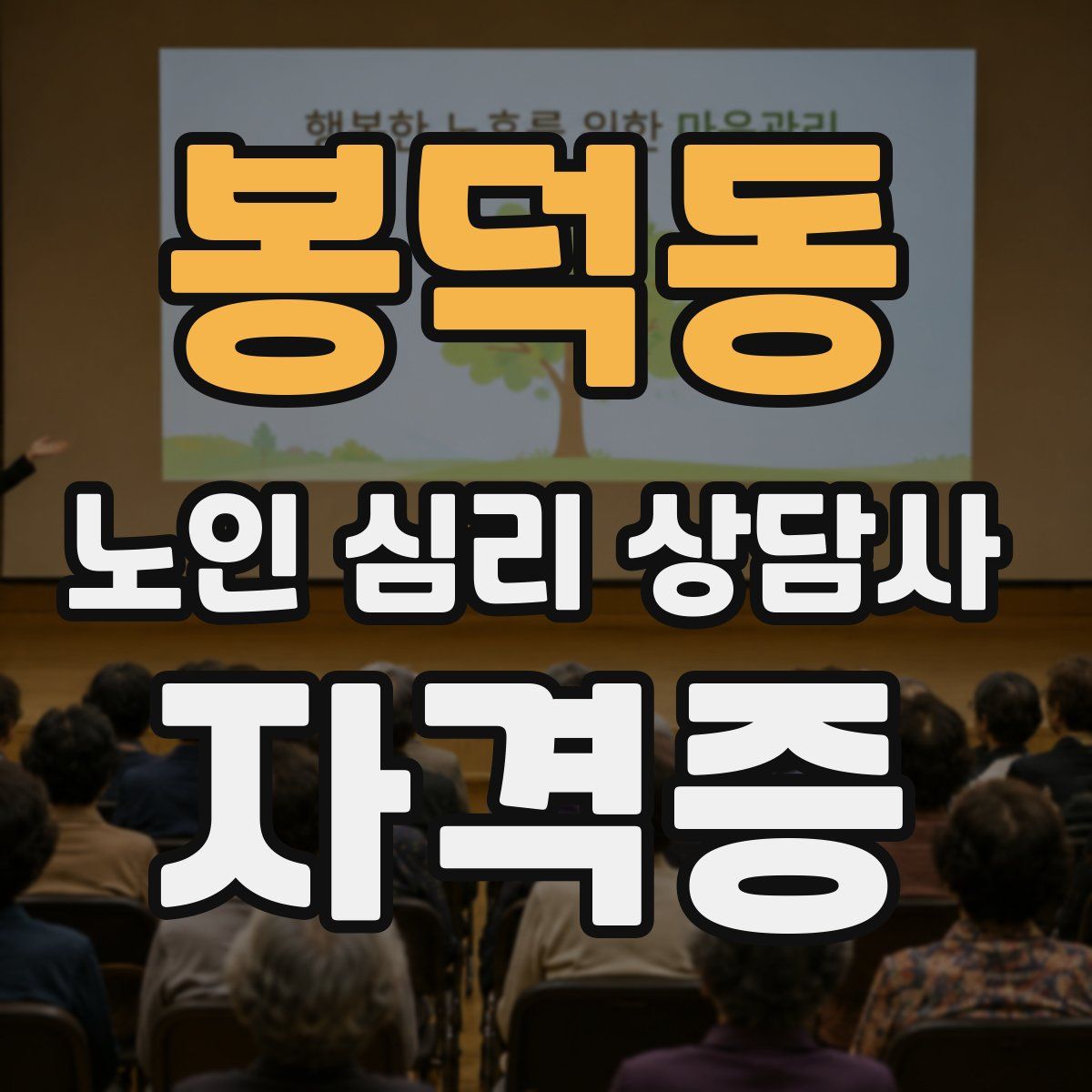 봉덕동 노인 심리 상담사 자격증
