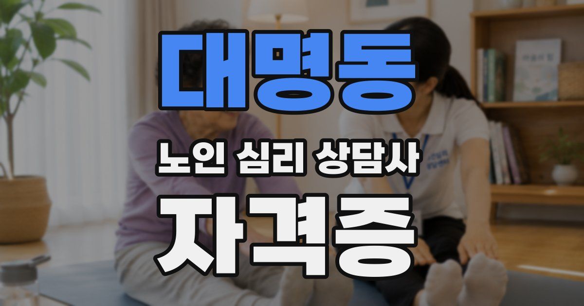 대명동 노인 심리 상담사 자격증