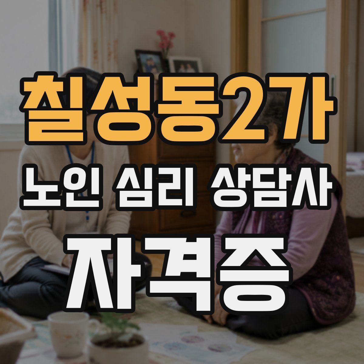 칠성동2가 노인 심리 상담사 자격증