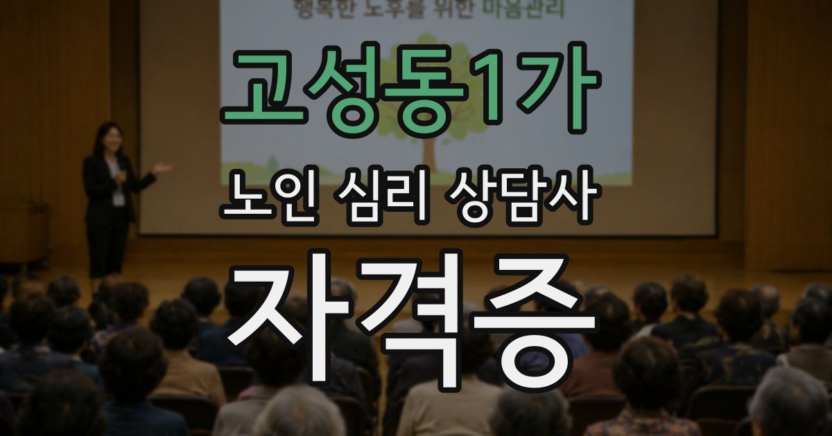 고성동1가 노인 심리 상담사 자격증