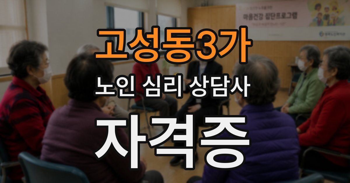 고성동3가 노인 심리 상담사 자격증