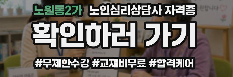 노원동2가 노인 심리 상담사 자격증