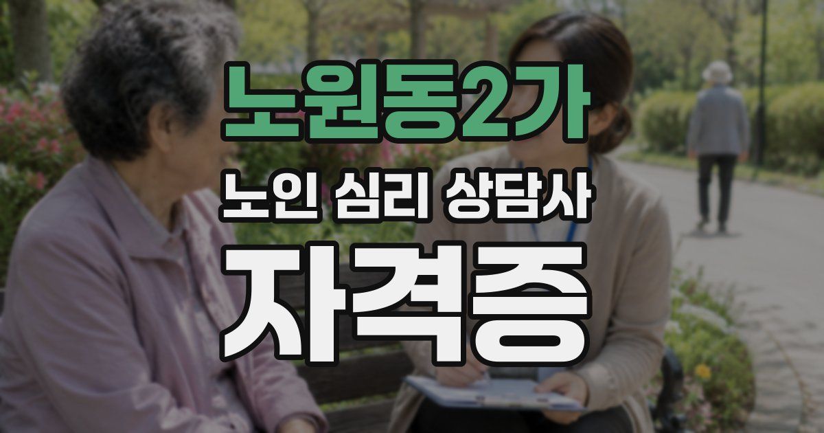 노원동2가 노인 심리 상담사 자격증