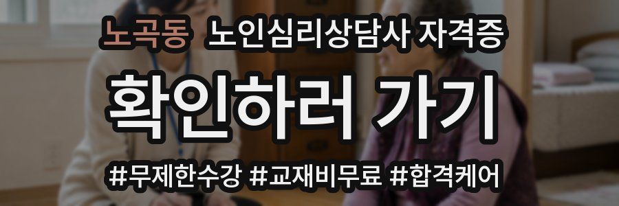 노곡동 노인 심리 상담사 자격증