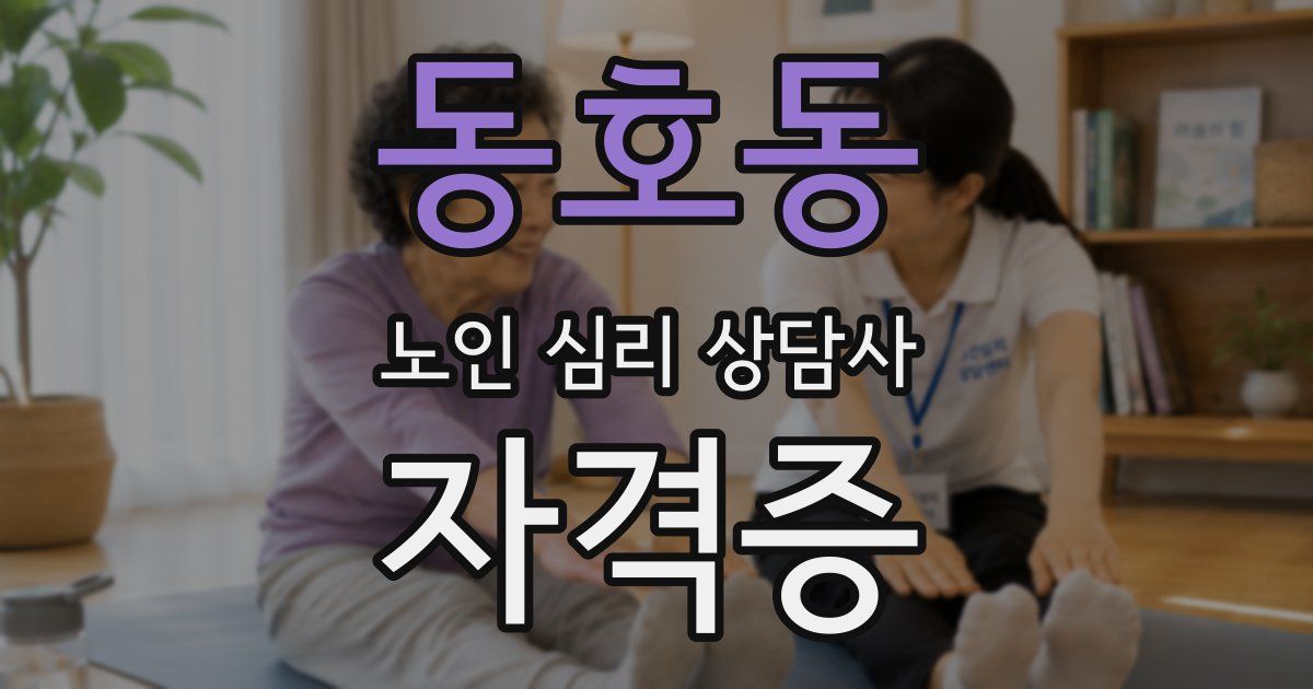 동호동 노인 심리 상담사 자격증
