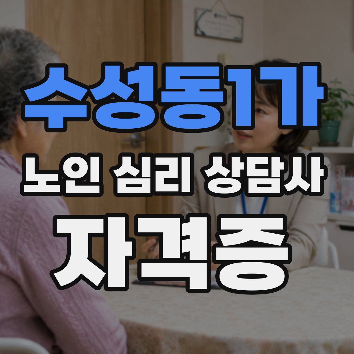 수성동1가 노인 심리 상담사 자격증