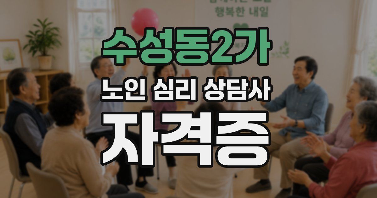 수성동2가 노인 심리 상담사 자격증