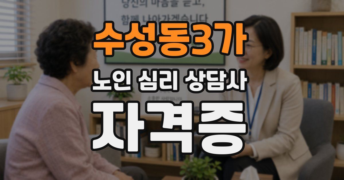 수성동3가 노인 심리 상담사 자격증