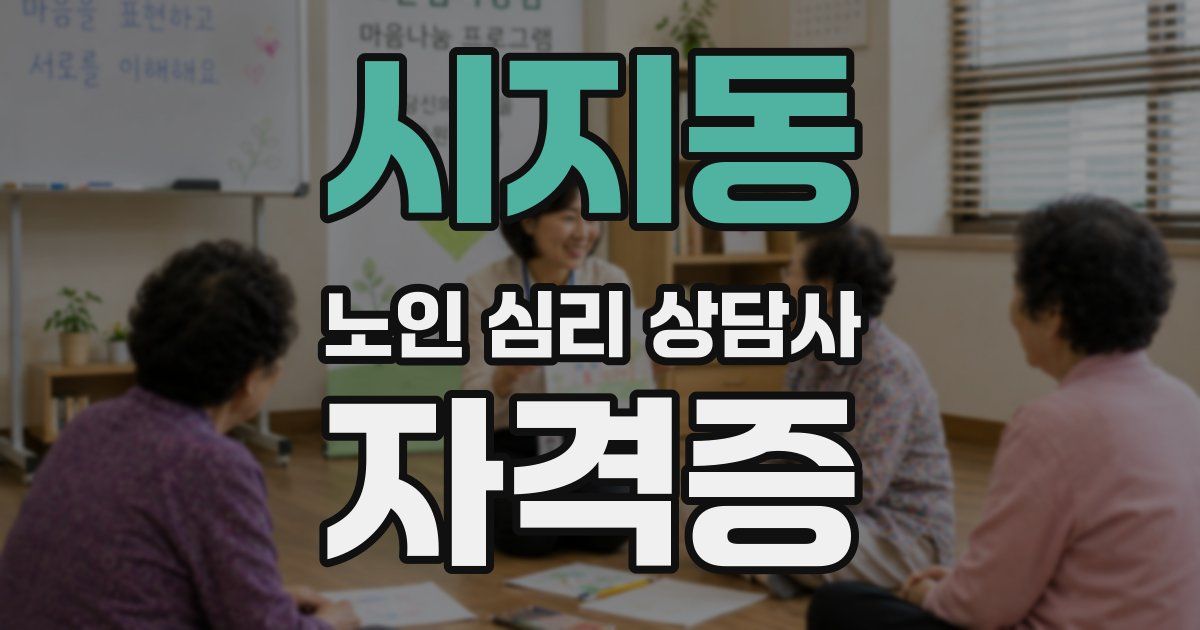 시지동 노인 심리 상담사 자격증