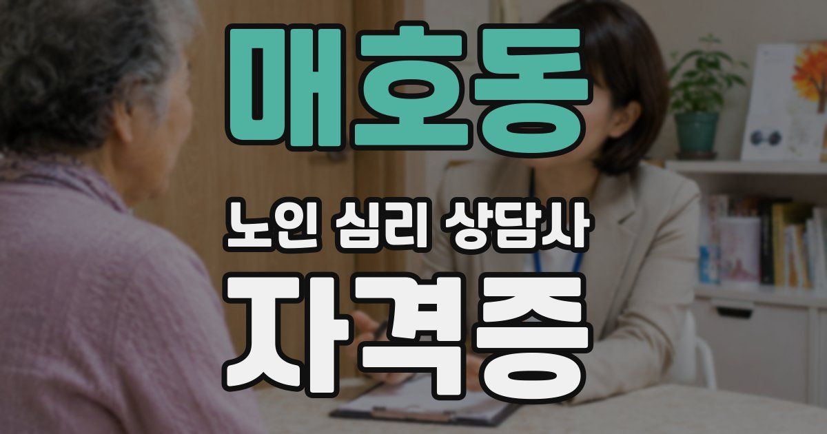 매호동 노인 심리 상담사 자격증