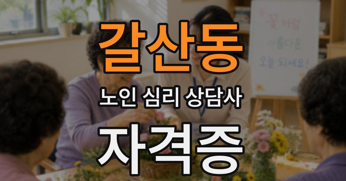 갈산동 노인 심리 상담사 자격증