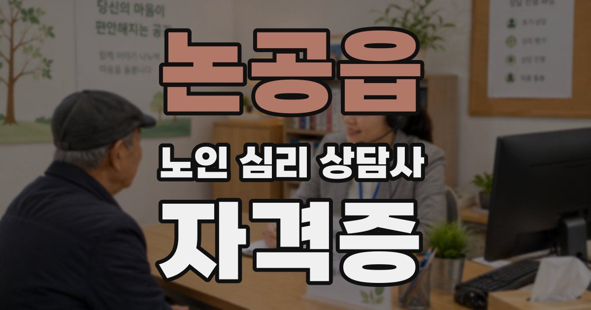 논공읍 노인 심리 상담사 자격증